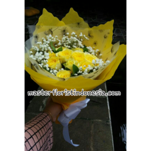 handbouquet yellow rose 087878740559 | Bunga Valentine