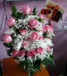 Bunga Vase Mawar Pink